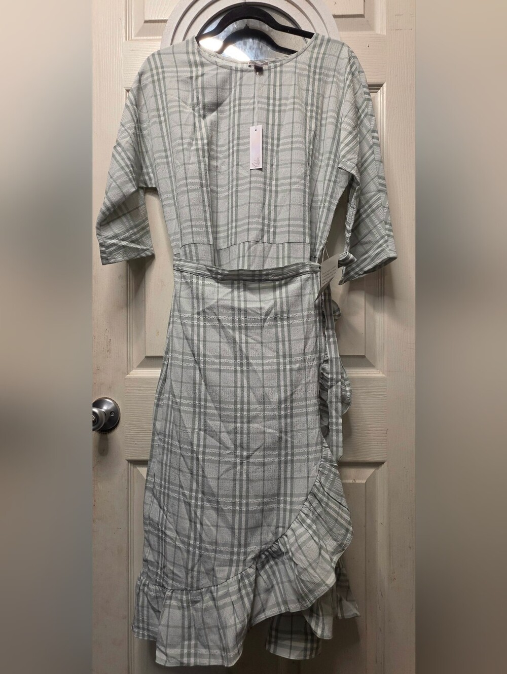 Chelsea 28 Plaid Midi Dress with Tie Belt